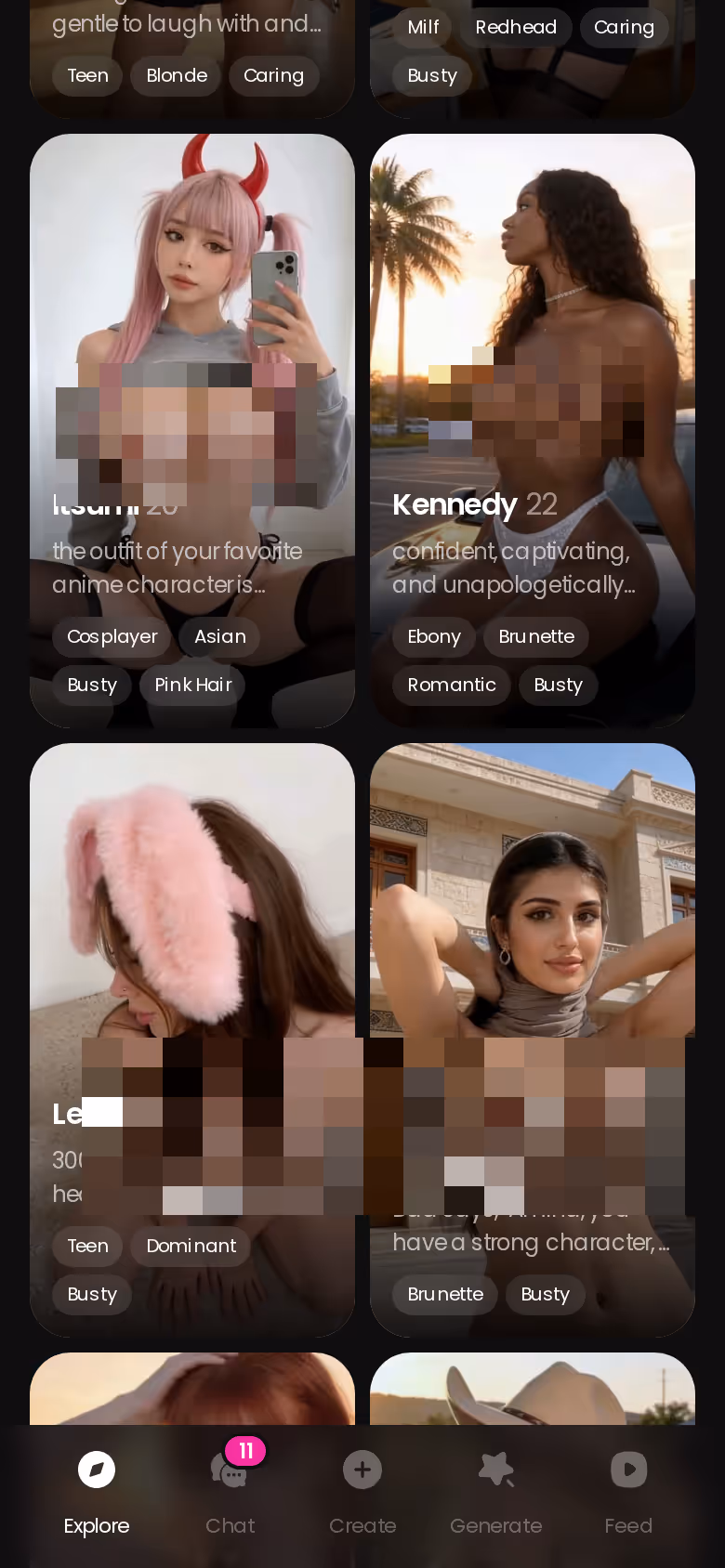 Onglet Explore de GoLove sur mobile, une première discussion démarre en un tap